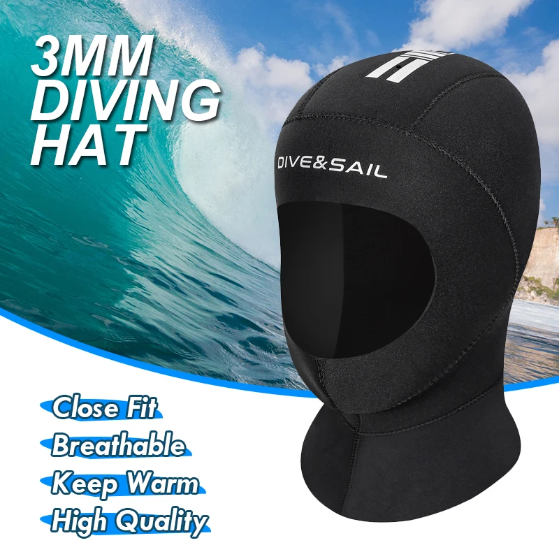 3mm Neoprene Diving Hat Unisex Professional Non-slip Swimming Cap Winter Cold-proof Wetsuit Head Cover Helmet for Snorkeling