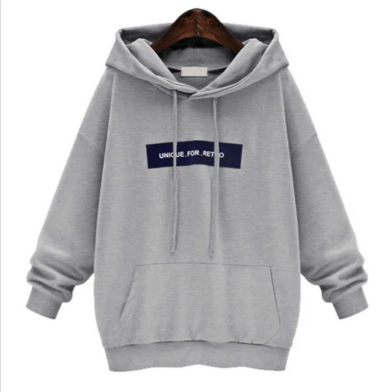 

New Hoodies Women Autumn Winter Warm Thickening Fashion Letter Print Long Sleeve Pullover Korean Loose Women's Tops Sweatshirt