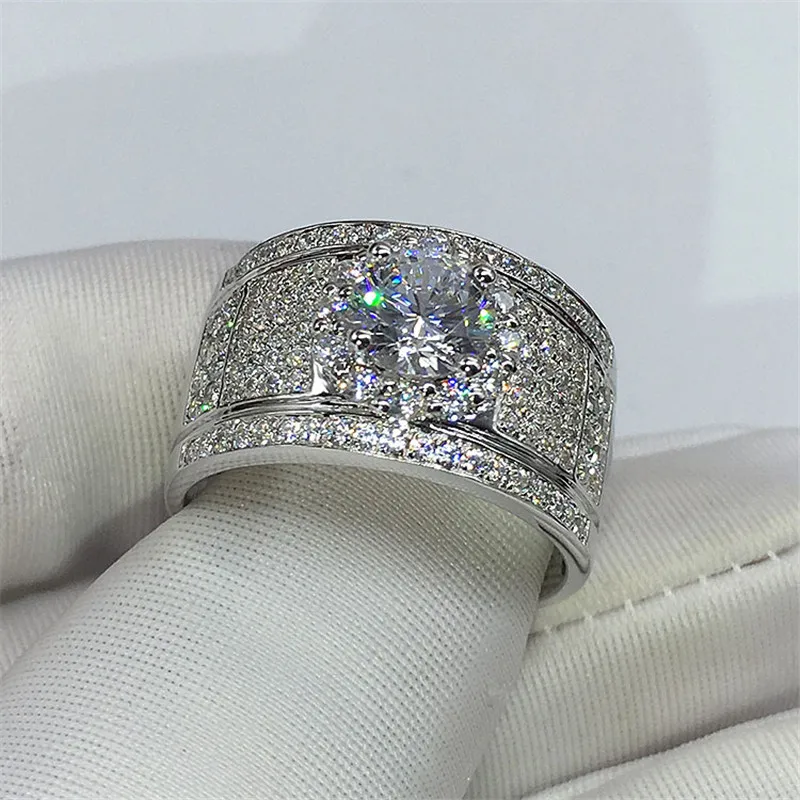 

2020 Fashion Male Sona Diamond Ring 925 sterling silver Jewelry Engagement Wedding band Rings for men moissanite Party accessory