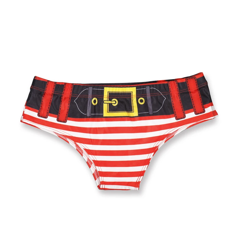 Пикантные 3D топ с красным принтом полосатые рождественские трусики для женщин