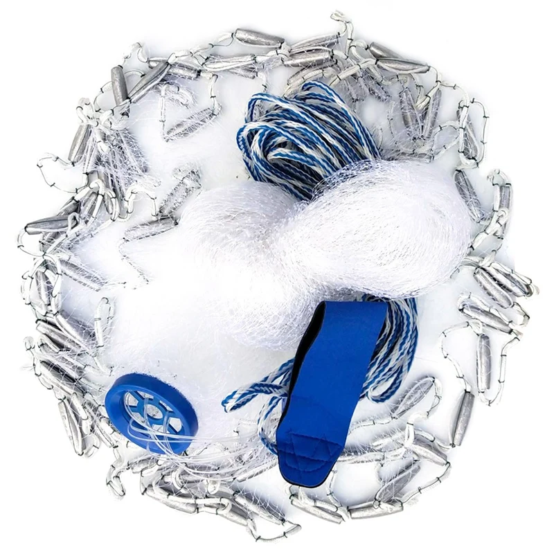 Рыболовная кастинговая сеть со сверхмощными настоящими свинцовыми грузами