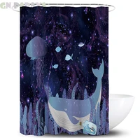 cartoon underwater whale bath curtains waterproof polyester fabric kid%e2%80%98s%e2%80%99 cute shower curtains screen with hooks accessories
