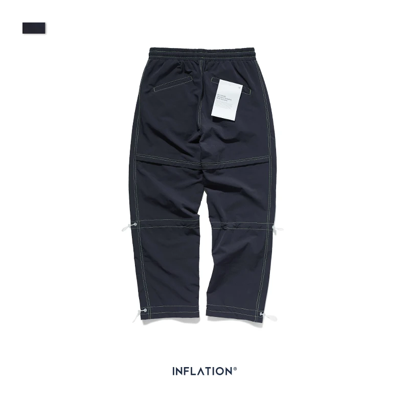INFLATION 2019 FW Мужские штаны для бега с эффектом потертости на завязках поясом