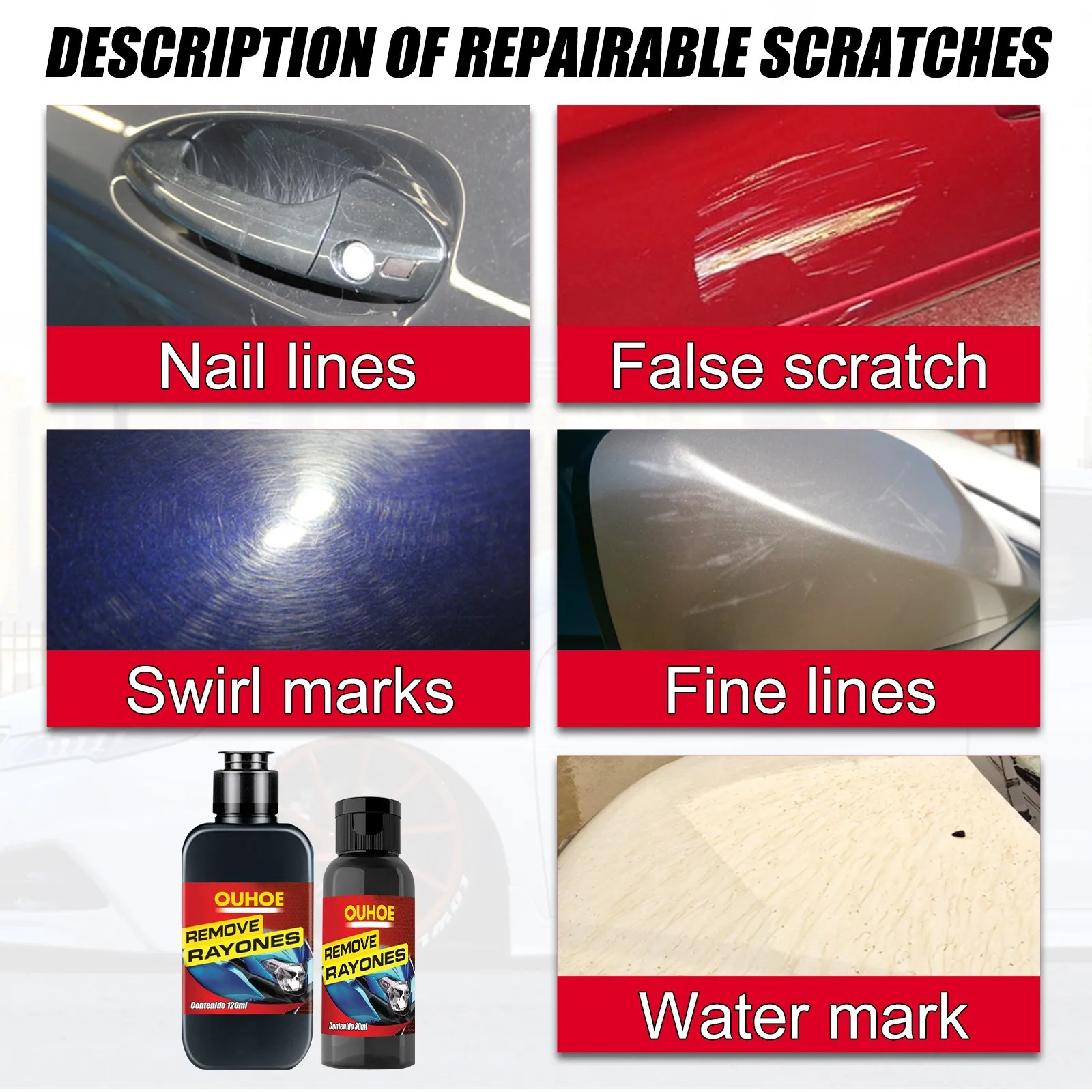 

30ml/120ml Car Paint Scratch Repair Agent Polishing To Remove Scratches Renovation Repair Agent Scratch And Swirl Remover