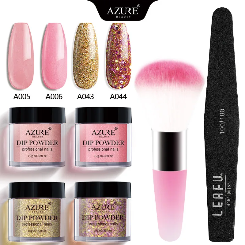 Azure beauty 6 шт./лот блестящая пудра для ногтей набор кистей градиентный цвет |