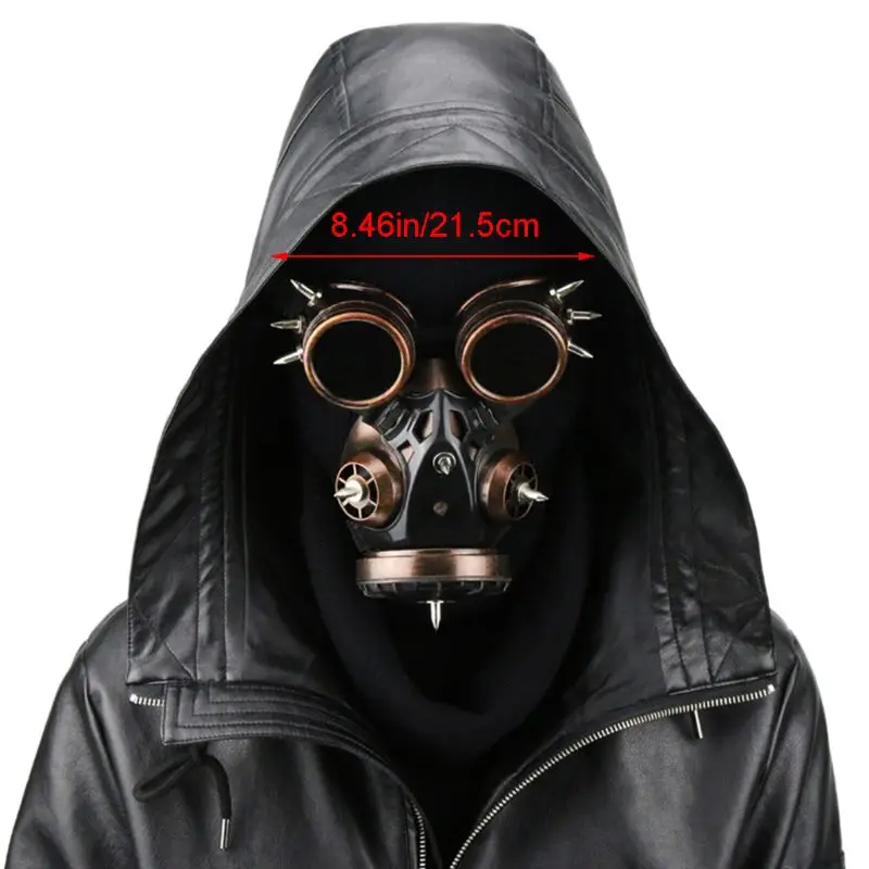 

Halloween Steampunk Retro Goggles Gas Mask Leather Face Cover Novelty Costumes