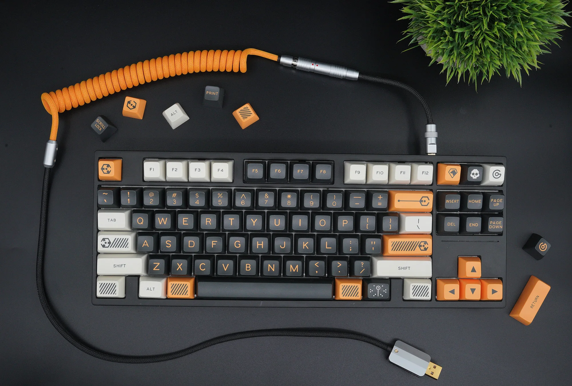 geekcable handmade customized mechanical keyboard data cable for gmk theme sp keycap line buger work virtual war colorway free global shipping