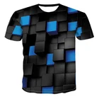 Крутая летняя футболка унисекс, разноцветная футболка с геометрическим рисунком, с графическим принтом, в стиле хип-хоп, с коротким рукавом