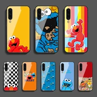 sesame monster street phone tempered glass case cover for samsung galaxy a 3 5 7 10 20 20e 21s 30 30s 40 50 51 70 71 s funda