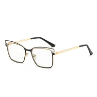 new two color alloy anti blue light spectacle frames ladies personality fashion cat eye myopia eyeglasses metal hollow temples