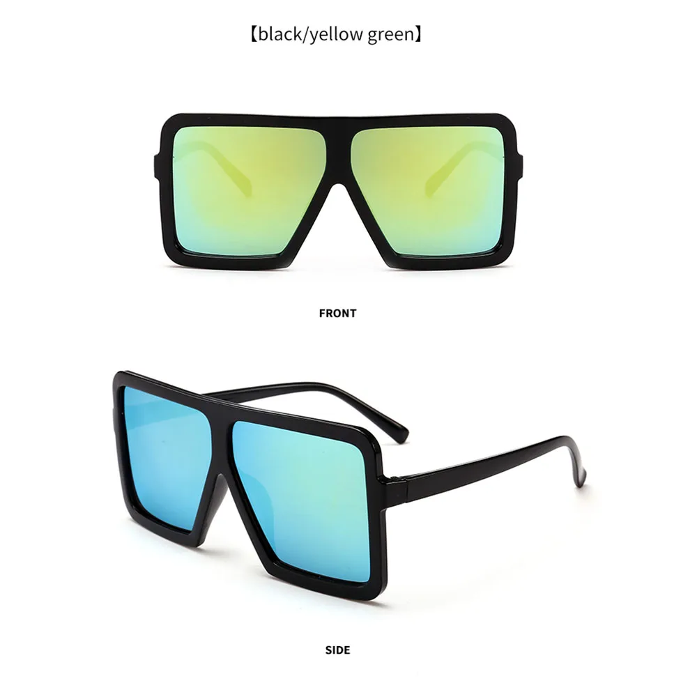 Высокое качество 1 шт квадратные плоские большие солнцезащитные очки оправа