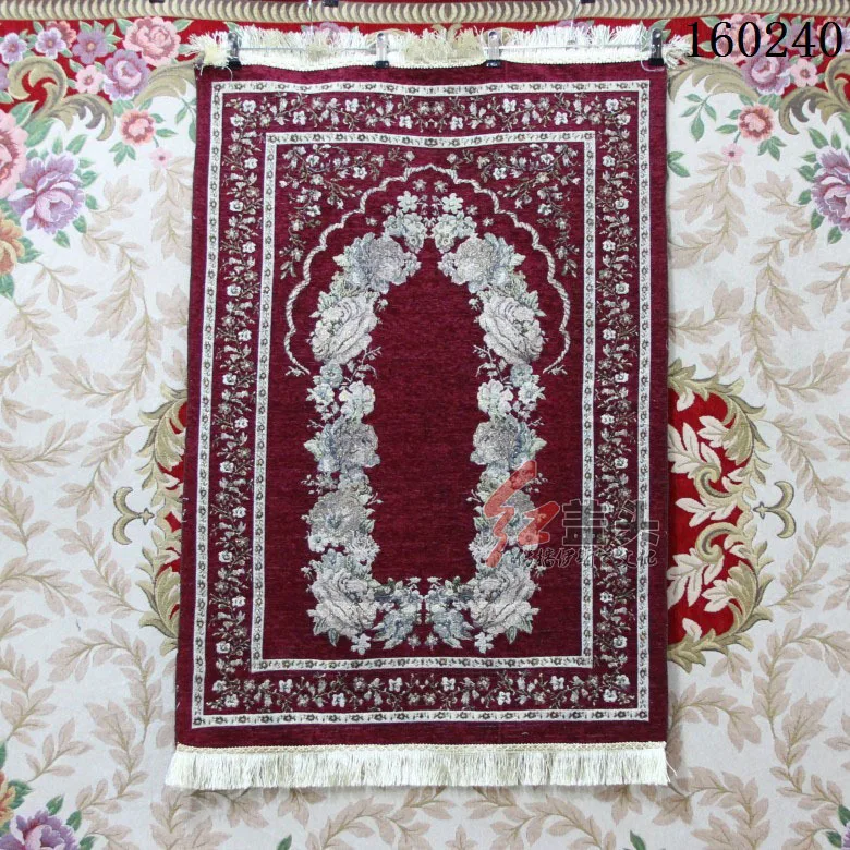 

Muslim Worship Blanket Soft Tassel Prayer Floor Mats Ethnic Style Rectangle Carpet Thick Chenille Islamic Worship 70x110cm 1 PC