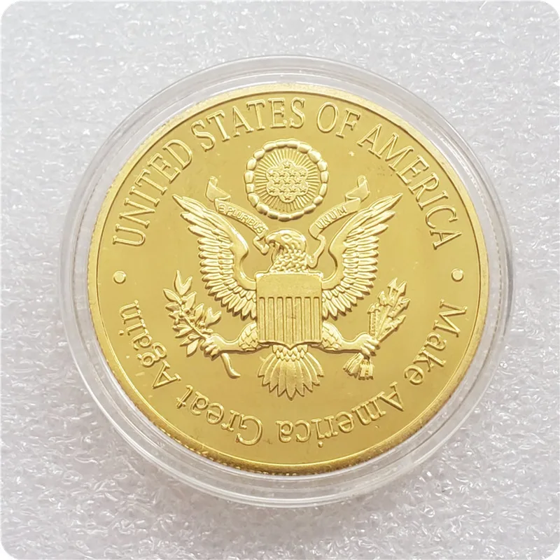 Памятная монета 16-го президента США Авраама Линкольна позолоченная сувенирная