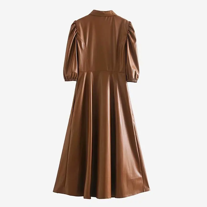 Женское платье-рубашка средней длины элегантное Плиссированное Платье из