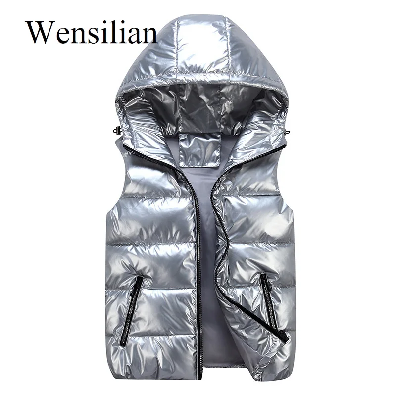 

Spring Winter Hooded Vests For Women Sleeveless Down Jacket Female Cotton Waistcoat Zipper Jacket Plus Size Casual Bodywarmer