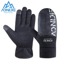 aonijie outdoor warm windproof gloves soft cashmere lining winter thermal touchscreen flip gloves for cycling running ski
