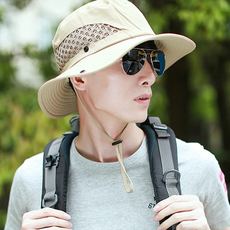 

Sun Hat Bucket Summer Sun UV Protection Long Large Wide Brim Mesh Hiking Outdoor Beach Cap Men Women Fishing Hat