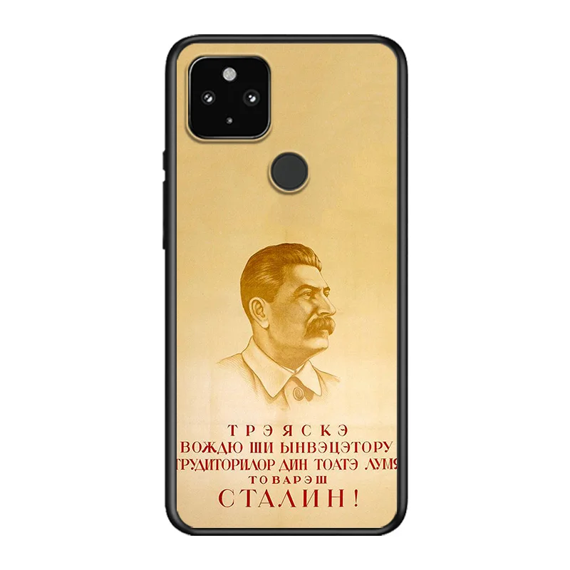 

Stalin Soviet Union Soft TPU Silicone Black Cover For Google Pixel 5 4A 5G 4 XL Phone Case