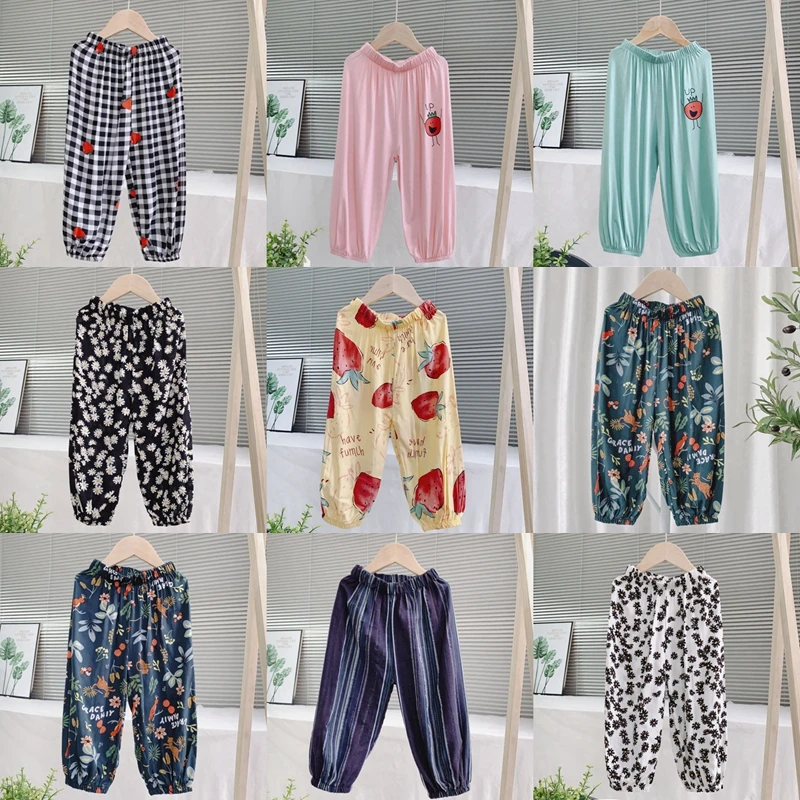 

Штаны Летние Антимоскитные для мальчиков и девочек, до щиколотки, Детские Панталоны