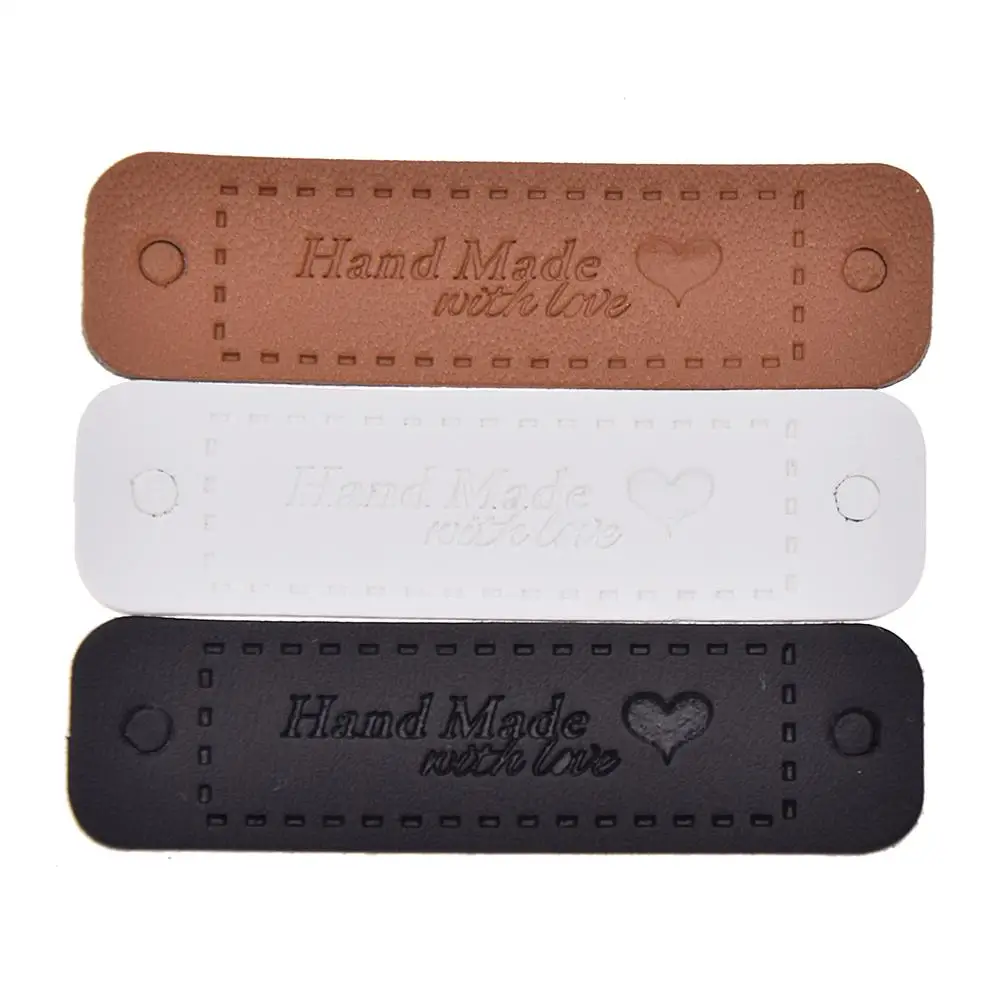 Кожаные ярлыки для одежды ручной работы 12 шт./лот подарочной сумки багажа кожаные