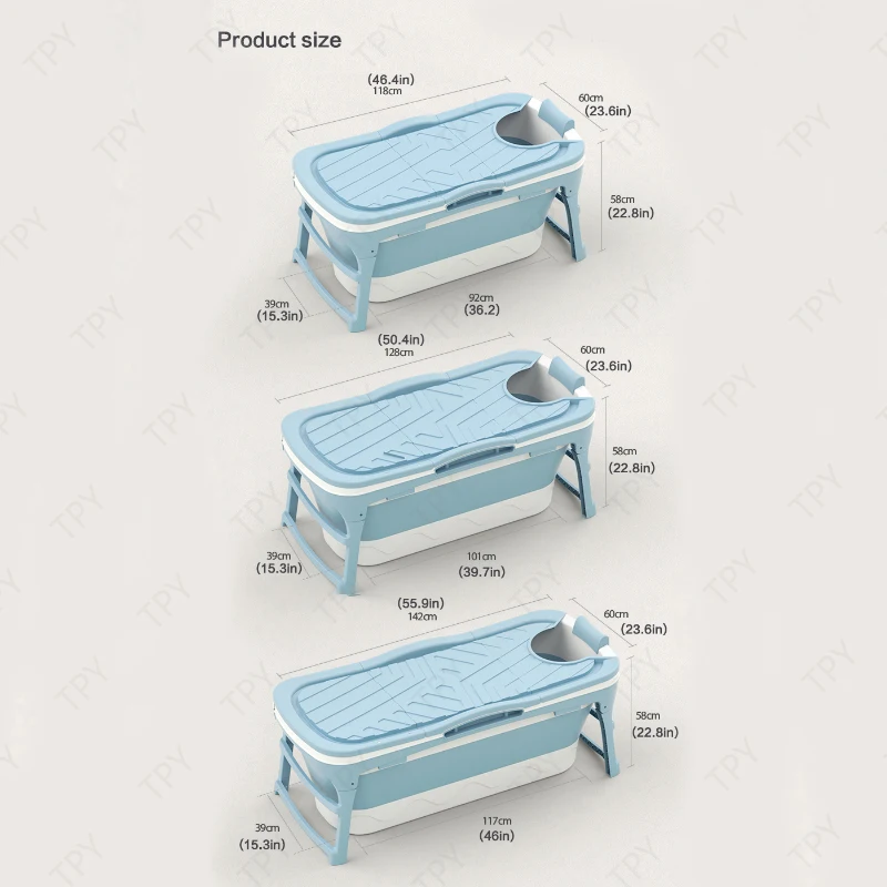 

Folding Adult 142cm/56in Large Bathtub Adult Bath Tub Barrel Sweat Steaming Bathtub Plastic Portable Thicken Bathtub Home Sauna