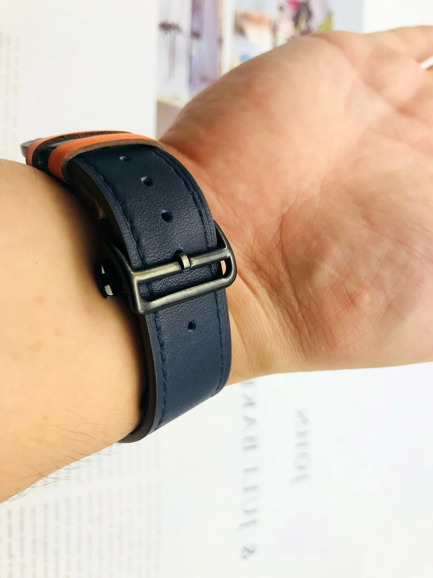 Herm логотип на ремешке с застежкой для Apple Watch Series 5 4 3 2 1 44 мм 40 мм 42/38 мм кожаный ремешок для iwatch