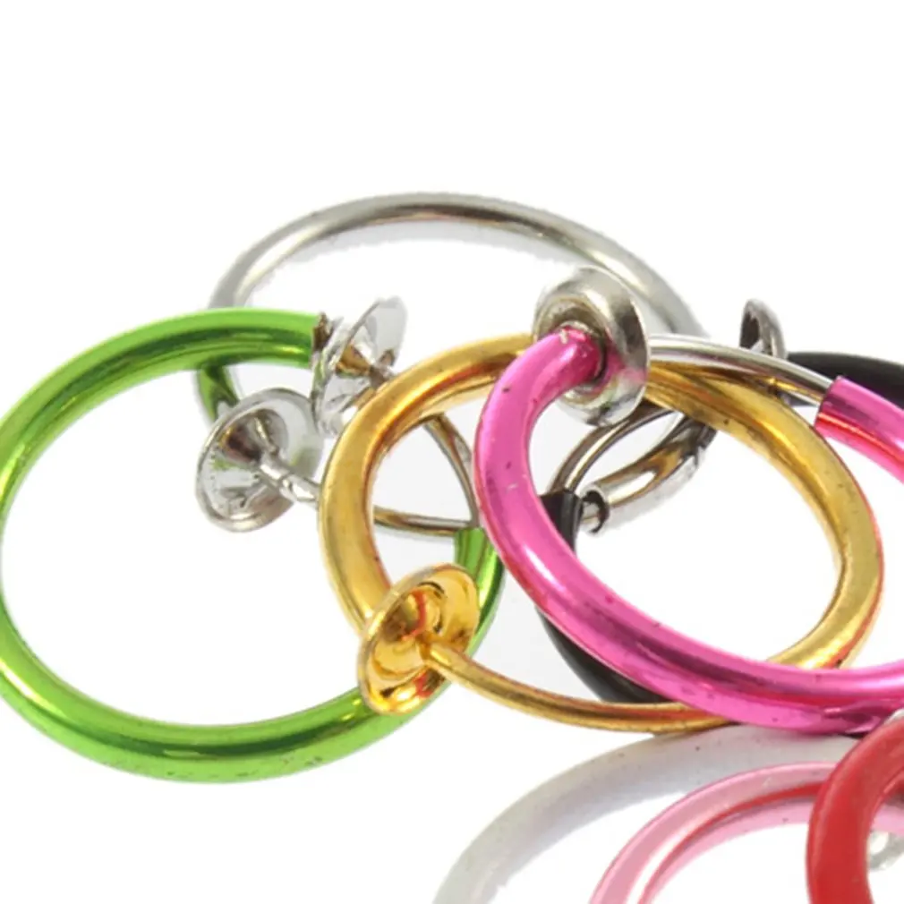 Новинка 2020 4 шт. 2 пары клипсы для носа губ ушей серьги в стиле панк готика пирсинг