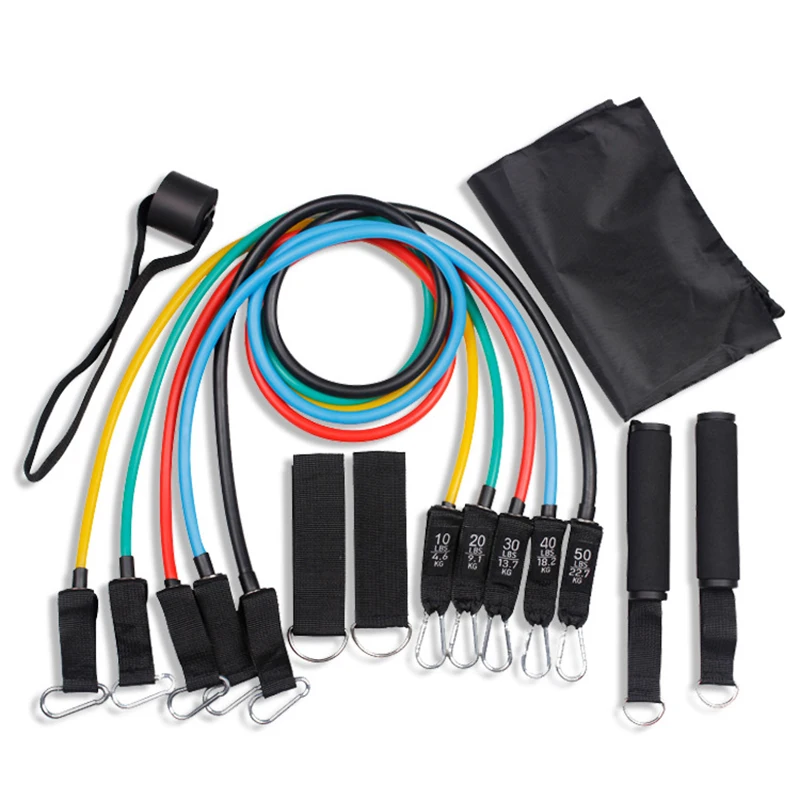 

11 Pcs Resistance Bands Crossfit Training Exercise Yoga Tubes Pull Rope Rubber Training Expander Elastic Bands Fitness with Bag