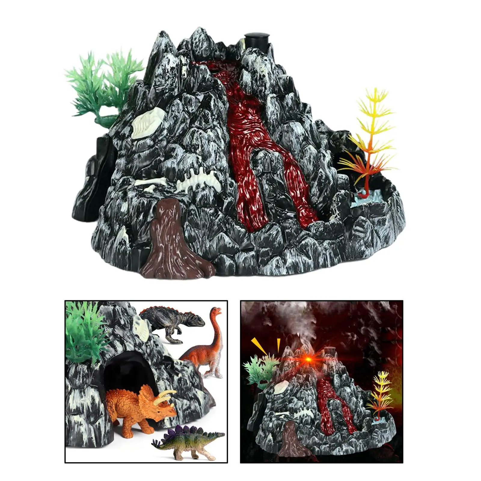 

Simulation Volcano Model Spray Light Dinosaur Sound Model Toy Accessories Science Nature Toys