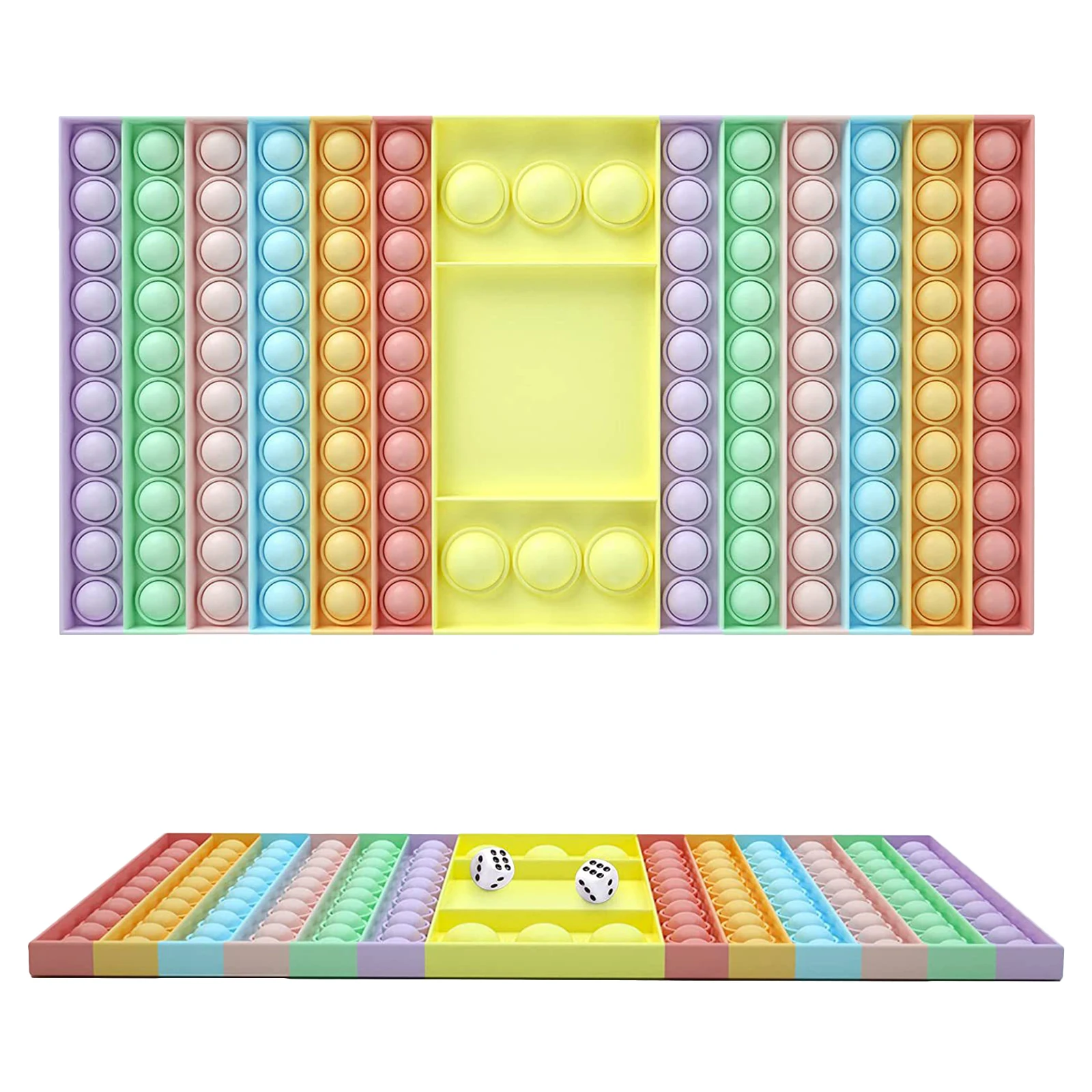 

New Chess Board Push Bubble Fidget Sensory Toy Silicone Stress Reliever Sensory Squeeze Toys for Parent-Child Interactive Toys