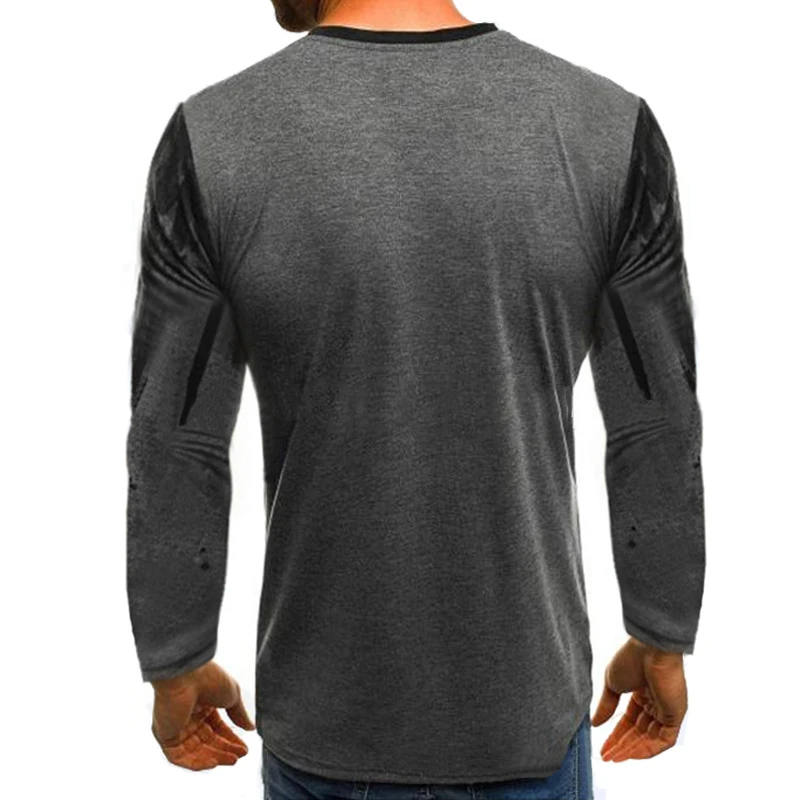 

Mens Camo Long Sleeve T-Shirts Tops Crew Neck Casual Muscle Slim Fit Blouse Tee