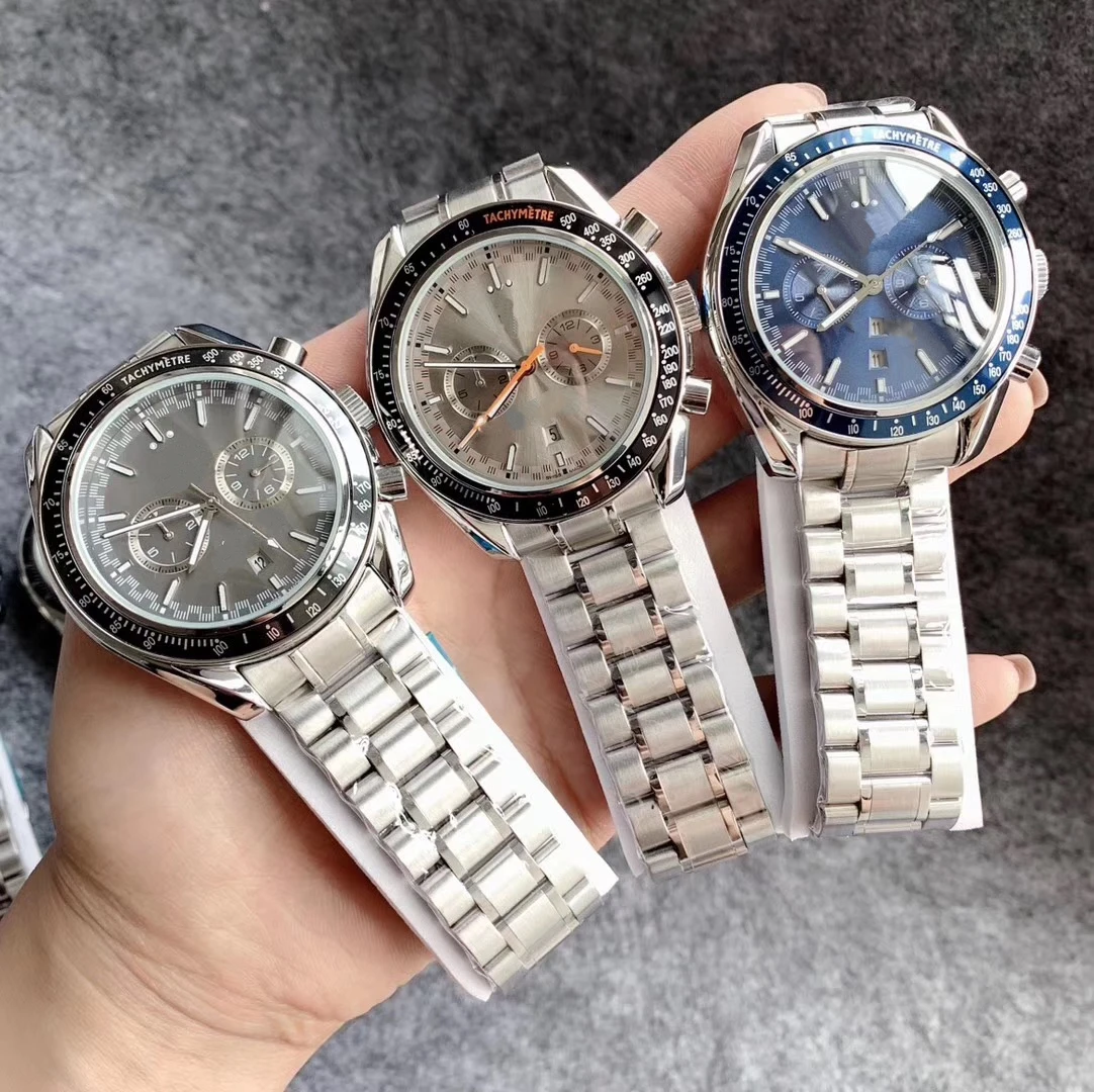 

Classic New Men Automatic Mechanical Date Watch Speed Luminous Black Blue Grey Orange Ceramic Bezel Crystal Sapphire AAA+