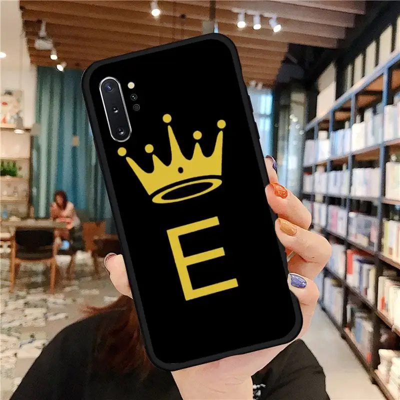 

design aesthetic fashion gold crown letters Phone Case For Samsung A50 A51 A71 A20E A20S S10 S20 S21 S30 Plus ultra 5G M11