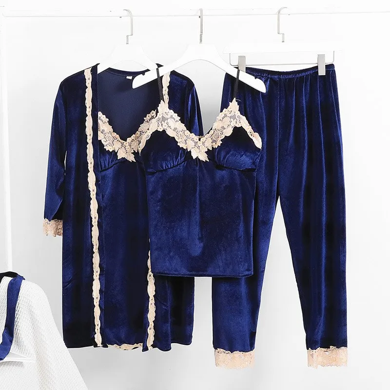 

Женский бархатный халат, осенне-зимний комплект для сна, свободная Пижама, повседневный банный халат, сексуальная велюровая ночная рубашка,...