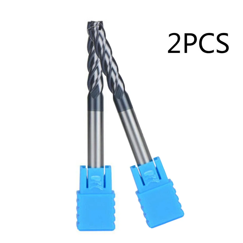 

2pcs Solid Carbide End Mills Coat 4-Flute Router Bits HRC50 75mm Flat Bottom