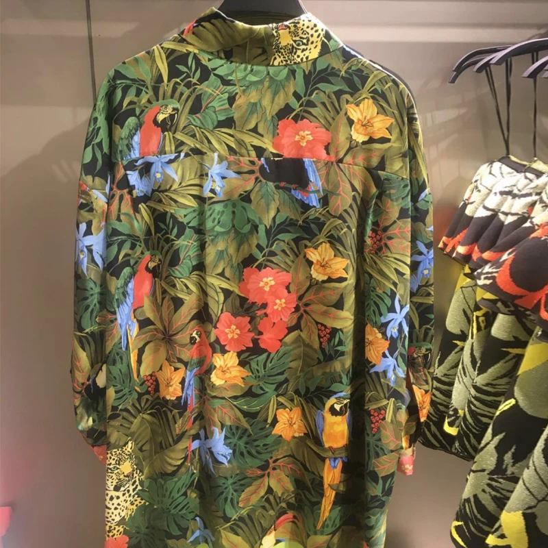 Женская свободная рубашка с длинным рукавом Повседневная Блузка винтажным