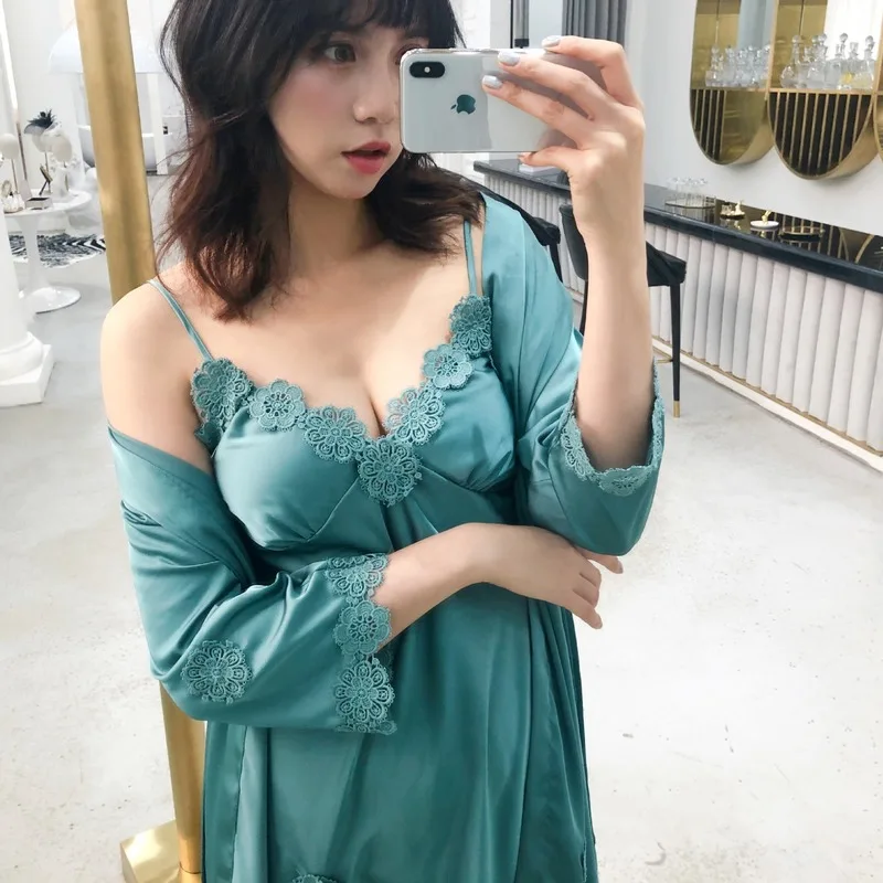 SIMISI женская ночная рубашка из вискозы однотонная кружевная сексуальная пижама с