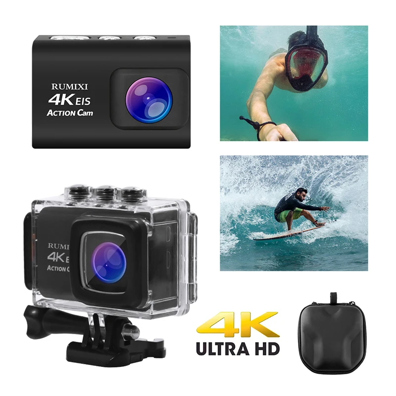 Экшн камера Full HD 4K 30 кадров/с Wi Fi с пультом дистанционного управления экраном 2 0