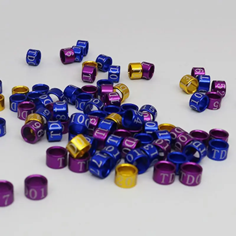 50 шт. разноцветные кольца для ног с птицей ножные зажимом голубей цыплят Бантам