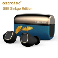 astrotec s80 ginkgo edition elegant embroidery true wireless bluetooth 5 0 headphone waterproof sport earphones with mic earbuds