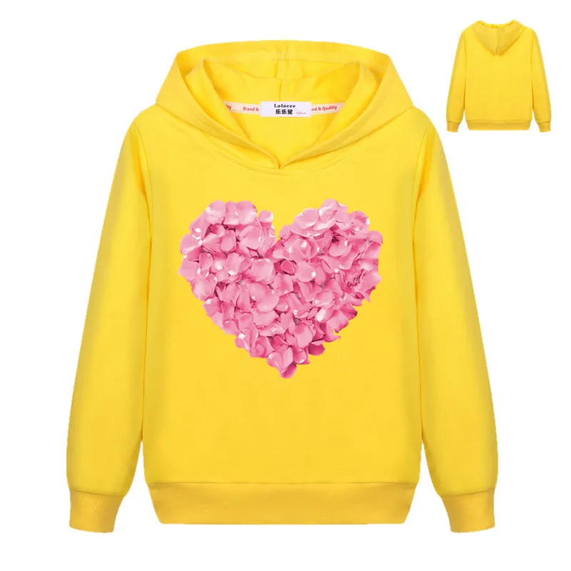 Повседневная цветная толстовка с капюшоном и длинными рукавами цветочным