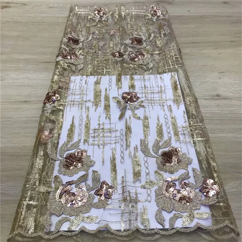 

2021 gold Embroidery French Sequin Swiss Net High Quality Nigerian African Tulle Mesh Latest Nigerian Lace Fabrics