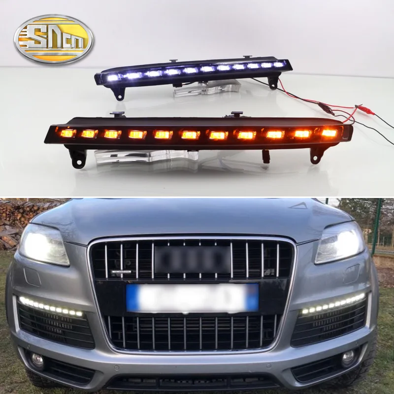 Для Audi Q7 2006 2007 2008 2009 желтый Поворотная сигнальная лампа светильник дневные