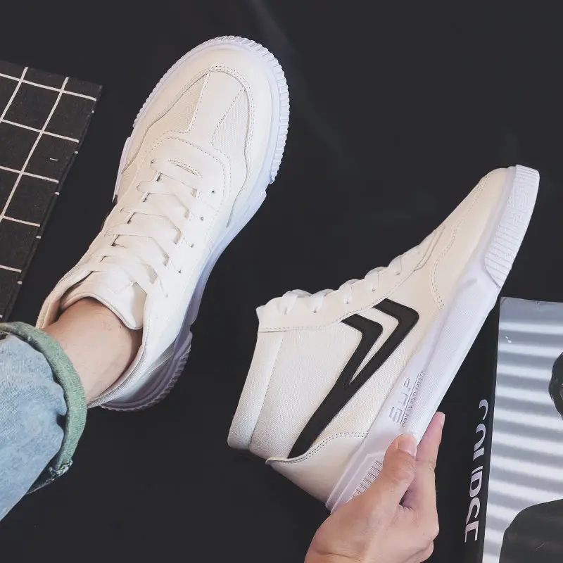 

spring summer breathable canvas tide shoes Korean men's shoes all-match casual white sports board shoes cloth shoes white shoes