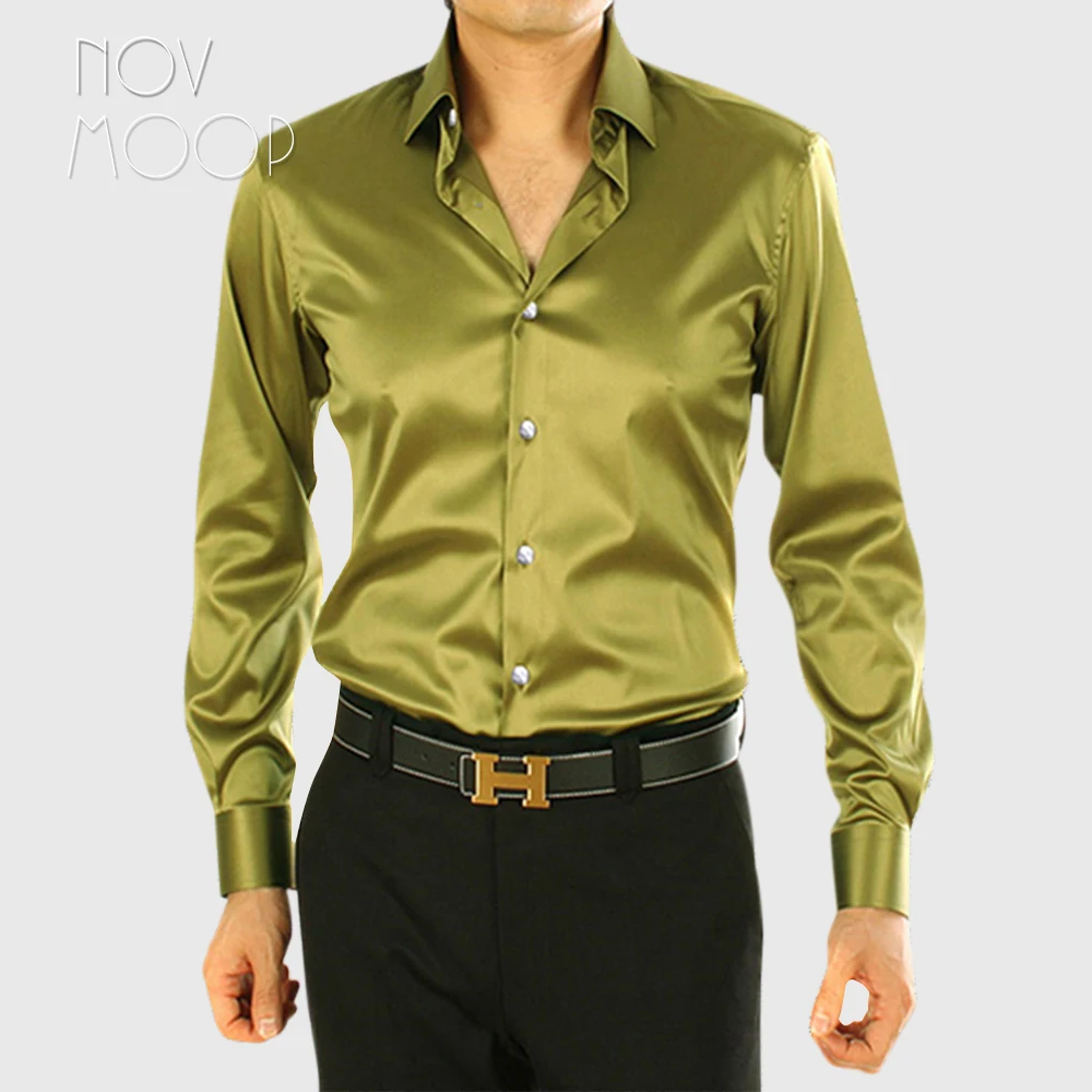 Рубашка мужская деловая 8 цветов LT1521|camisa masculina|silk satin shirt mensatin men |