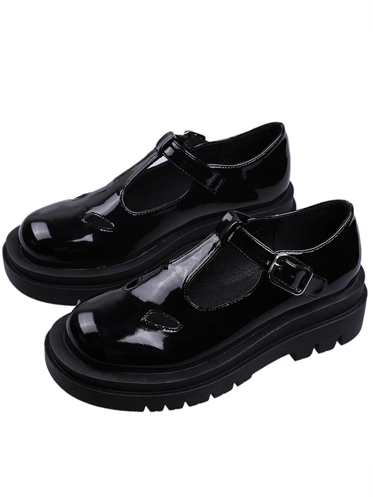 

Women's shoes leather shoes 2020 autumn new fashion thick bottom round toe shoes