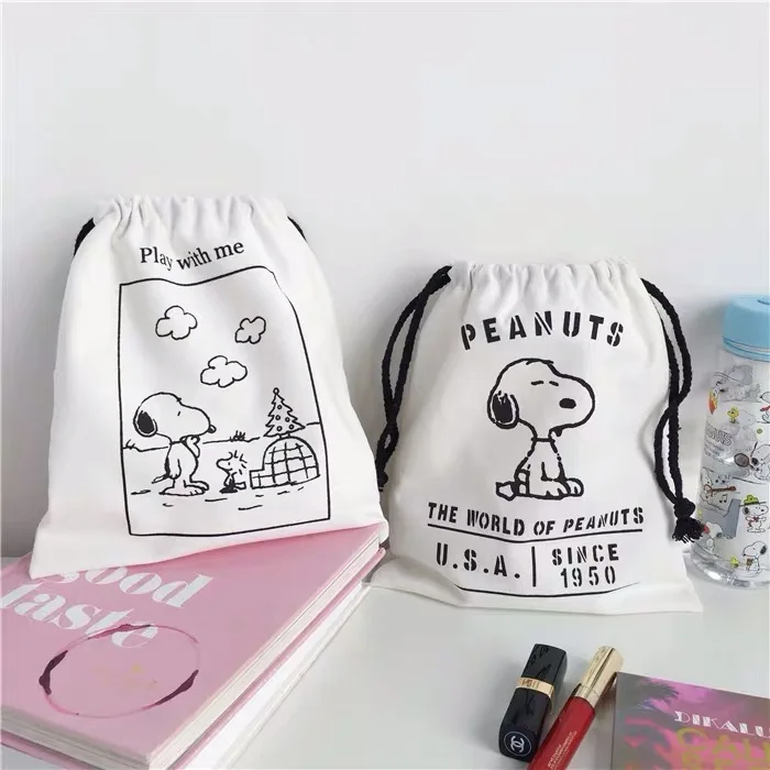 Кавайная Холщовая Сумка Peanuts Rogue Dog с завязками на плечах и карманами креативный