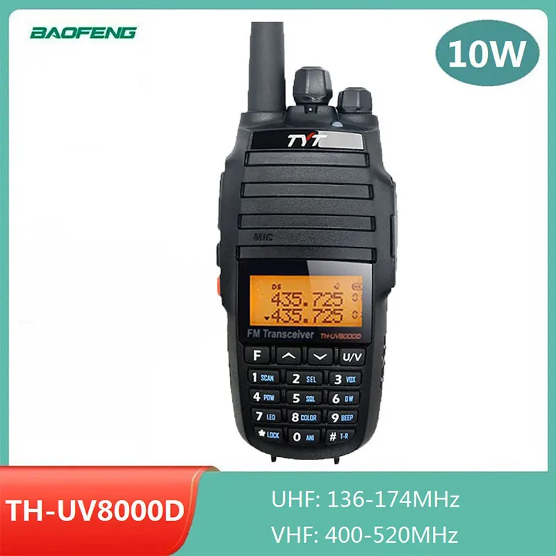 10 Вт TYT TH UV8000D иди и болтай Walkie Talkie “иди км VHF Любительская рация двойного