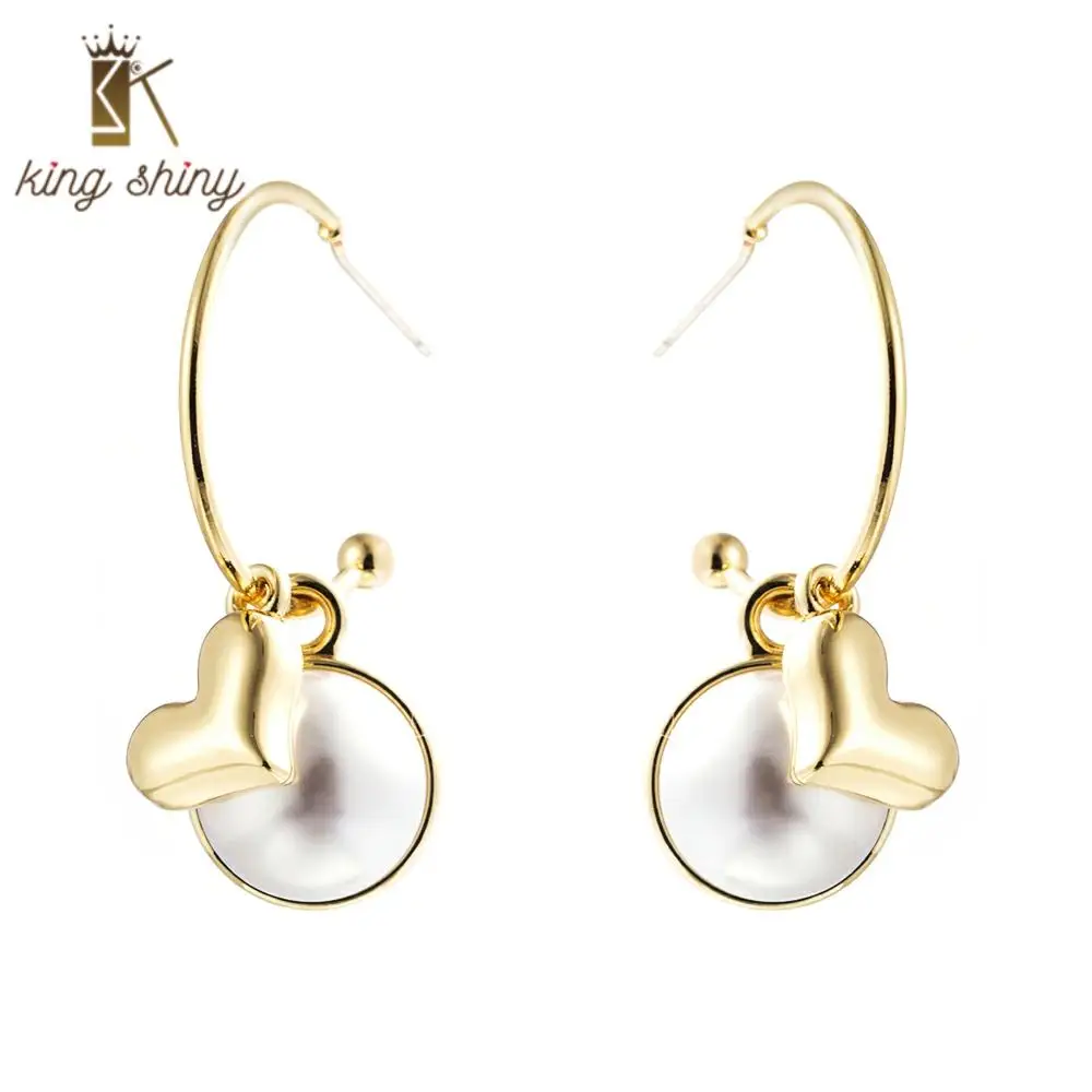 

2020 Korean Heart Big Circle Statement Hoop Earring for Woman Trendy Design Gold Hoop Earrings Bridal Wedding Party Hoop Earring