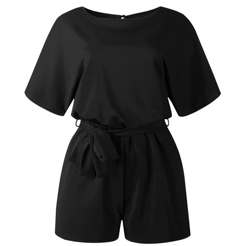 

Women Jumpsuit Summer Rompers Short Sleeve Strappy Onesies Casual Short Jumpsuit